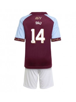 Aston Villa Pau Torres #14 Dječji Domaci Dres kompleti 2025-26 Kratak Rukavima (+ kratke hlače)